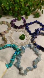 Pulseira de Cascalho PREMIUN Água Marinha, Labradorita, Fluorita, Ametista, Amazonita, Lápis Lazuli, Granada, Turquesa